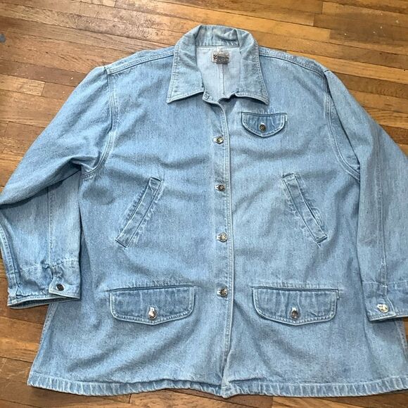 Vintage Sostanza Workwear Light Wash Lightweight Denim Chore Barn Jacket Sz XL - Picture 1 of 17